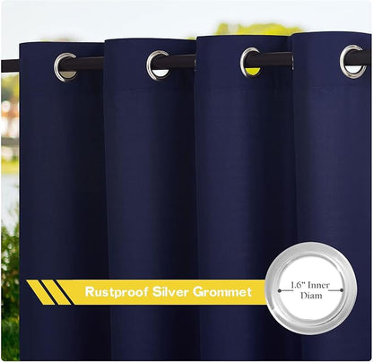 NICETOWN Canvas Outdoor Waterproof Patio Curtains, Rustproof Top and Bottom - Image 3