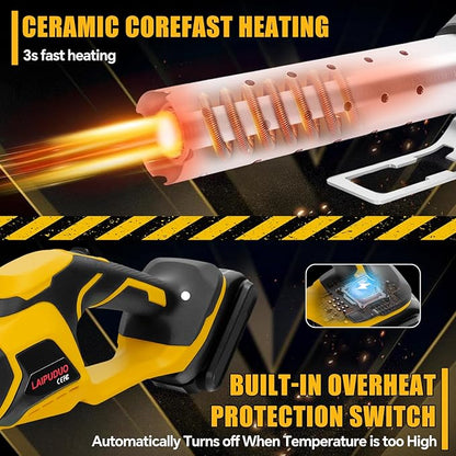 Cordless Fire Starter Compatible with Dewalt 20V Max Battery, 400W Electric Fire Starter 1472℉ in 60S, Charcoal Lighter with Air Blower for Charcoal, BBQ, Grill, Wood(Tool Only)