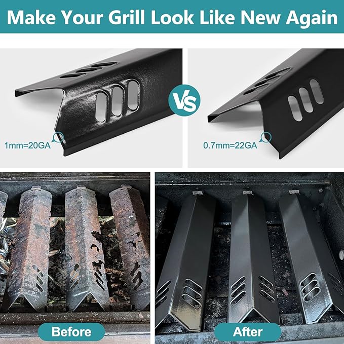 Criditpid Grill Replacement Parts for Dyna Glo DGF510SBP, DGF510SSP, DGF493PNP-D, Backyard Grill BH13-101-099-01, BH15-101-099-02, Uniflame GBC1059WB. Grill Grates, Heat Plate for Dyna-Glo Grill Parts