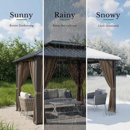 Outdoor Curtains Waterproof Panel W52 x L95 Inch Mocha, 1 Panel | Grommet Top - Image 5