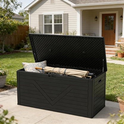 Outdoor Storage Box, 260 Gallon Deck Box Outdoor Storage Bench Outside - Image 2