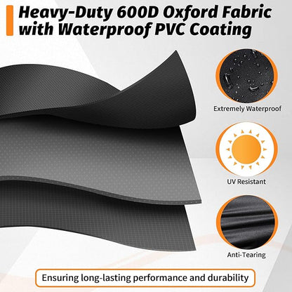 iCOVER Grill Cover 70 Inch, BBQ Grill Cover for Outdoor Grill, 600D Heavy-Duty Waterproof BBQ Cover, Large Barbecue Gas Grill Covers for Weber, Charbroil, Brinkmann, Nexgrill and More, Black