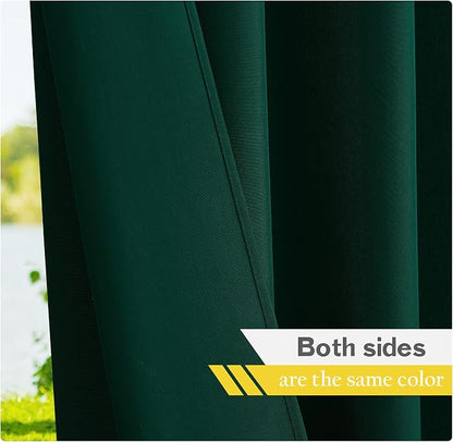 NICETOWN 2 Pieces Outdoor Curtains Waterproof Patio Drapes, Thermal Insulated - Image 5