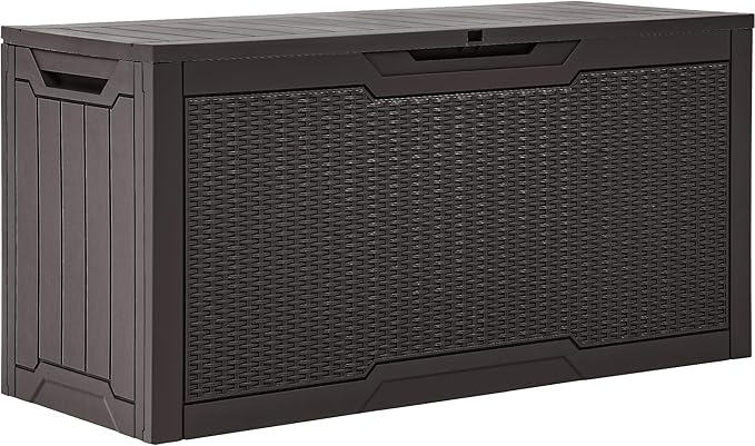 YITAHOME 80 Gallon Outdoor Storage Box | Large Water Resistant Resin Deck Box by YITAHOME
