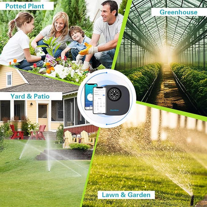 Smart Sprinkler Controller, 16-Zone/Station Irrigation System with APP Remote Control, GreenVation 2.4G/5GHz WiFi Water Timer for Outdoor Garden/Yard/Lawns (16 Zone)