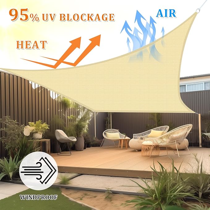 Shade&Beyond 10'x24' Sun Shade Sail Canopy Rectangle, UV Block Breathable - Image 2
