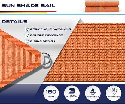 Windscreen4less 16' x 16' x 16' Sun Shade Sail Triangle Outdoor Canopy Cover UV - Image 3