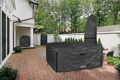 ULTCOVER 600D Tough Canvas Heavy Duty Square Patio Table and Chairs Cover - Waterproof Outdoor General Purpose Furniture Covers 94 inch, Black