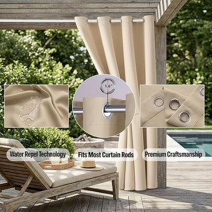 Waterproof Outdoor Curtain W52 x L63 - Image 5