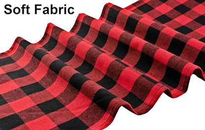 4 Pack Buffalo Check Table Runners Red and Black Plaid Table Runner for Christmas Dinner, Lumberjack Party, Outdoor or Indoor Gatherings Table Home Decorations 12"x72"