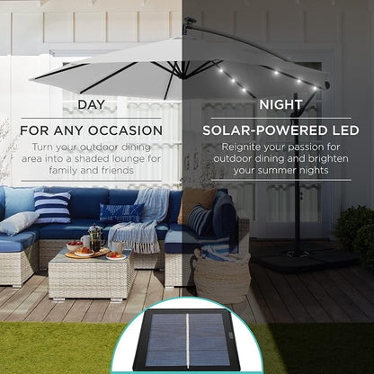 Best Choice Products 10ft Solar LED Offset Cantilever Hanging Market Patio - Image 3