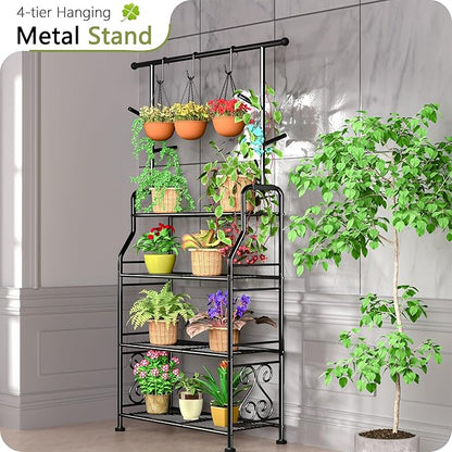 GIOTORENT Plant Stand Indoor Outdoor, 4-Tier Heavy Duty Metal Shelves, Display - Image 4