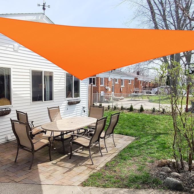 Windscreen4less 4' x 4' x 4' Sun Shade Sail Triangle Outdoor Canopy Cover UV - Image 6