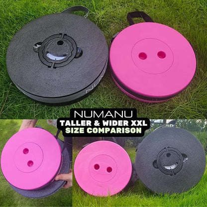 NUMANU 2025 Upgraded XXL Collapsible Stool 19.7", 1000lbs Max Weight, Wider & Taller Pop Up Seat, Heavy Duty Portable Retractable Folding Chair or Travel Foot Rest, Gift for Camping & Outdoors
