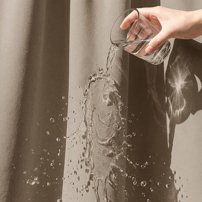 Outdoor Curtains Waterproof Panel W52 x L95 Inch Mocha, 1 Panel | Grommet Top - Image 4