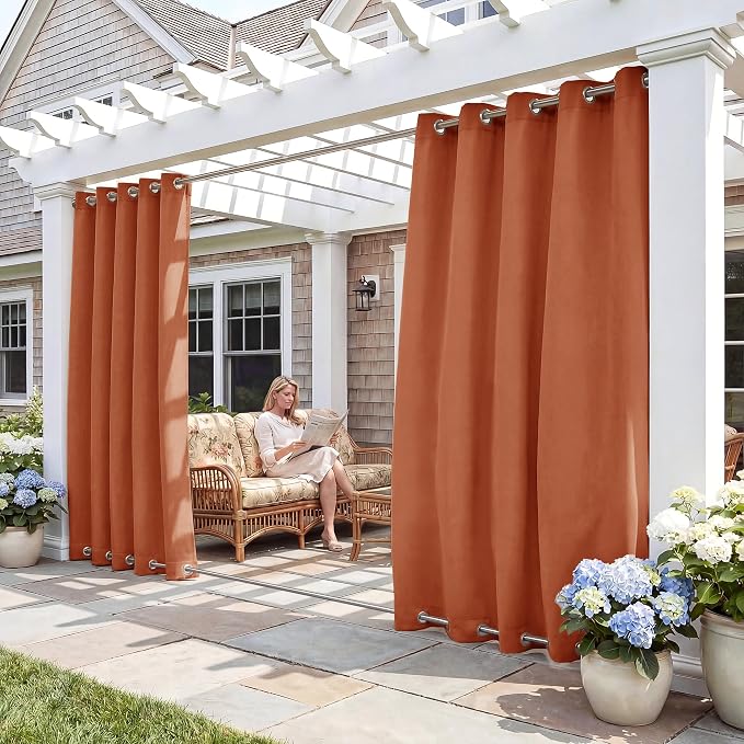 RYB HOME 2 Panels Outdoor Curtains by RYBHOME
