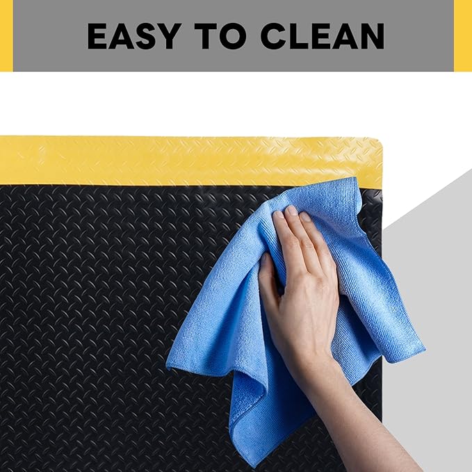 Nisorpa Anti Fatigue Mats Industrial 2' x 6' Ergonomic Standing Mat 15/16" Extra Thick Kitchen Rugs for Standing Heavy Duty Commercial Diamond Plate - Safety Support for Leg & Back Pain