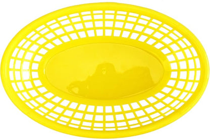 New Star Foodservice Fast Food Baskets, 9.25" x 6", Oval (Yellow, Three Dozen)