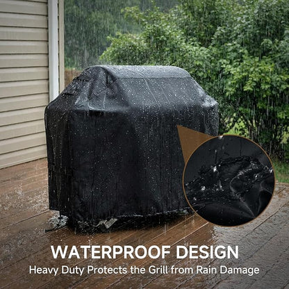 Grill Cover, Grill Covers for Outside Heavy Duty Waterproof 55 inch, BBQ Grill Cover with Adjustable Straps, Oxford Fabric for Weber, Genesis, Charbroil, etc