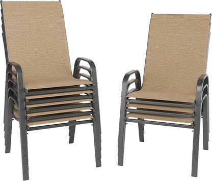 Patio Chairs Set of 8, Outdoor Dining Chairs Stackable by furniture