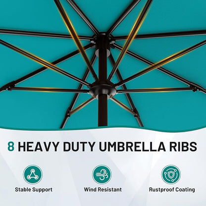 9 FT Patio Umbrella for Outdoor, Outdoor Table Umbrella - Image 3