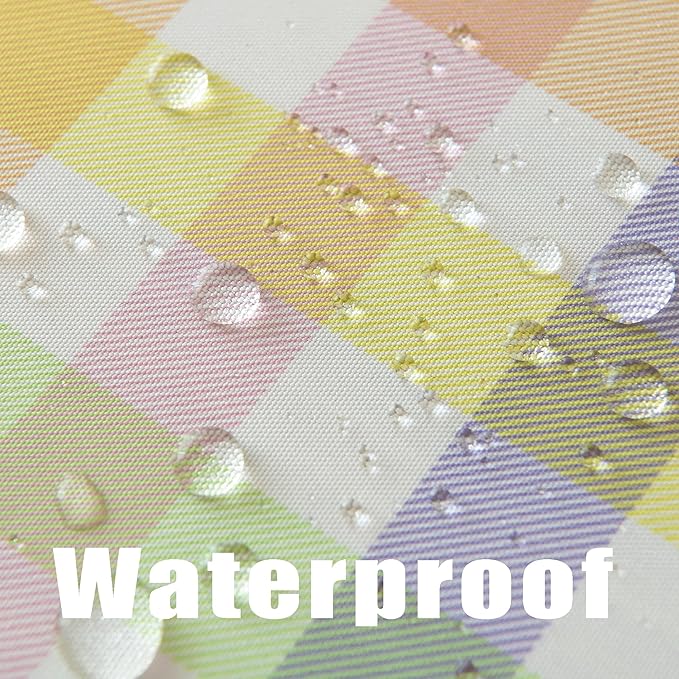 Easter Sunday Spring Plaid Tablecloth - Colorful Rectangular 58x102 Inch Water Resistant Table Cloth for Indoor/Outdoor Use - Rustic Table Cover for Kitchen, Picnics, and Parties