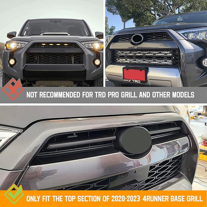 SEVEN SPARTA 4 PCS Grill Led Lights Compatible with Toyota 4Runner 2020-2024, Including SR5, TRD Sport, Off-Road, Premium and Limited Grille, Fuse and Instruction Included (Amber)