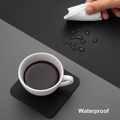 Myir JUN Table Runner Double Sided Vinyl Runner Table 94 Inch Long Runner for Table Washable Waterproof Non-Slip for Home Decorations Gray Black,12 x 94 inch