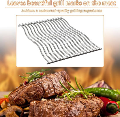 S8C011 Stainless Steel Cooking Grid Grates Replacement for Napoleon Prestige PRO 500, LEX 485 Gas Grill Models, Solid Rods Grill Grates, 17 3/4" x 27 1/2", 2 Pack