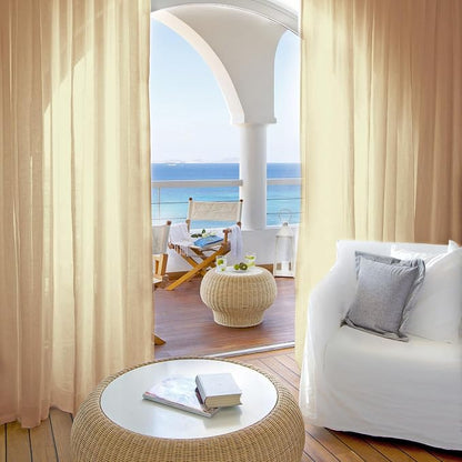 Outdoor Sheer Curtains for Patio Waterproof, 4 Panels Rod Pocket Indoor/Outdoor - Image 7