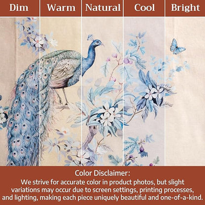 Maison d' Hermine Premium Table Cloth Rectangle Table 100% Combed Cotton 120 x 70 Inches Tablecloth Reusable Decorative for Dining Room, Home, Party, Festive & Wedding - Peacock Utopia - Sandy Beach