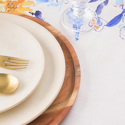 Maison d'Hermine Table Cloth Round Table 100% Cotton Tablecloth for Dining Room, Farmhouse, Home, Hotel, Parties & Wedding - Ideal for Easter Decorations Spring & Summer (Girassol, 63" Round)