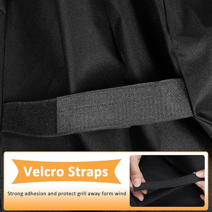 Grill Cover for Weber Q2000, Q2200, Q2400, Q2000N+, Q2800N+, Q300, Q320, Q3000, Q3200 Gas Grills, Replacement for 7112 Cover, 57 Inch Waterproof Full-Length Cover for Weber Q Series Gas Grill on Cart