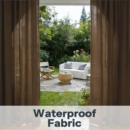 Outdoor Sheer Curtains for Patio Waterproof, 2 Panels Rod Pocket Indoor/Outdoor - Image 6