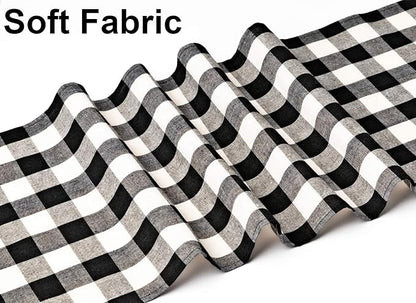 4 Pack Buffalo Check Table Runners White and Black Plaid Table Runner for Christmas Dinner, Lumberjack Party, Outdoor or Indoor Gatherings Table Home Decorations 11"x72"