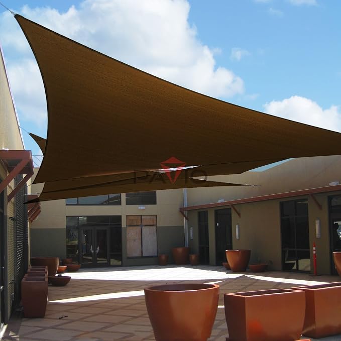 Patio Paradise 9' x 9' x 9' Sun Shade Sail Triangle Canopy Shade Cloth Fabric - Image 6