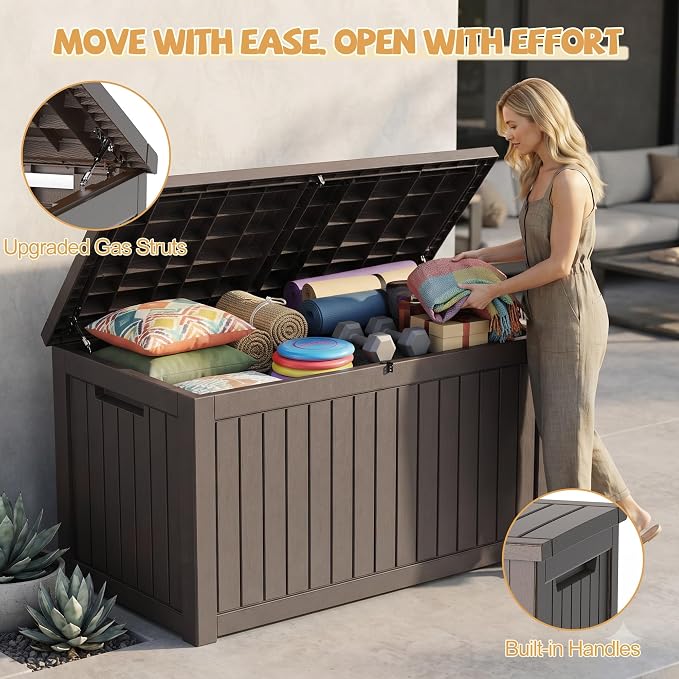 Outdoor Storage Box Waterproof, 360 Gal Gen 2 Resin Deck Box - Image 5