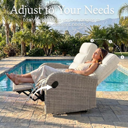 Oversized Wicker Outdoor Recliner Lovseat - Image 6