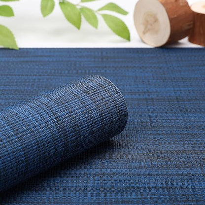Myir JUN Table Runner, Vinyl Table Runner Indoor 55 Inch Long Arbitrarily Cropped Runner for Table Heatproof for Home Party (Dark Blue, 15 x 55 inch)