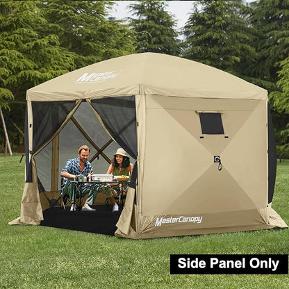 MASTERCANOPY Wind Screen Side Panel with Window for 12x12 Escape Screen Shelter Canopy Tent - Weatherproof, UV Resistant Sun Shade Attachment Accessory (Beige, 1 Pack)