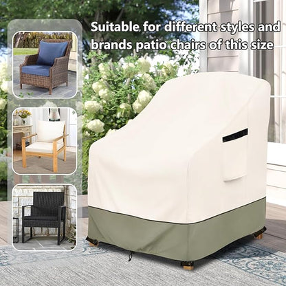 Outdoor Chair Covers 32" W x 34" D x 34" H,600D Heavy Duty Waterproof Patio Chair Cover,Outdoor Furniture Covers for Lawn/Garden Chiar