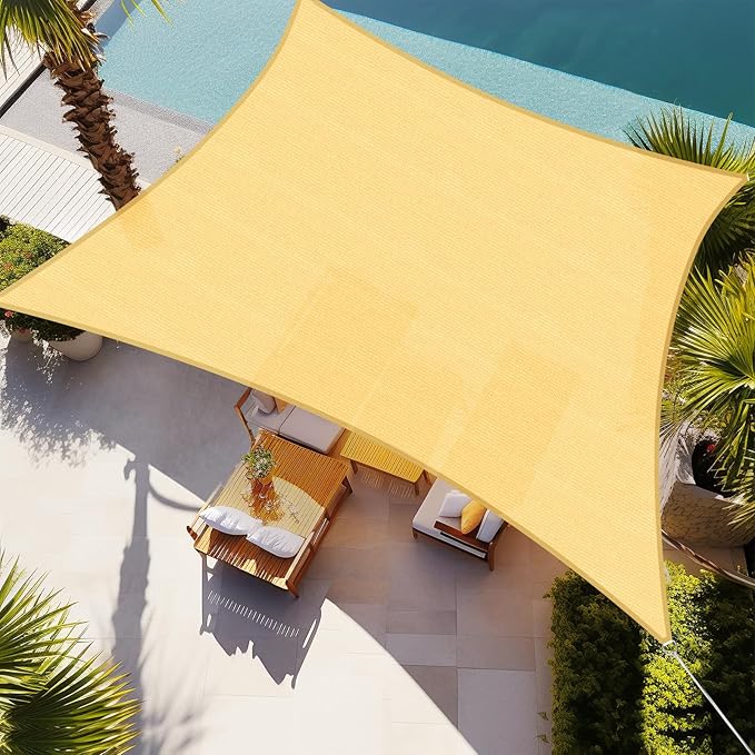 Shade&Beyond Rectangle Sun Shade Sail 10'X13' Permeable Canopy Sand by ShadeBeyond