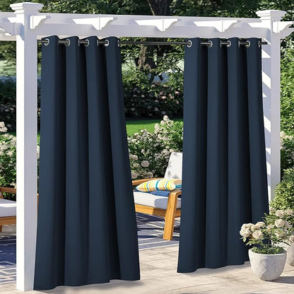 NICETOWN 2 Panels Exterior Blackout Outdoor Curtains by NICETOWN