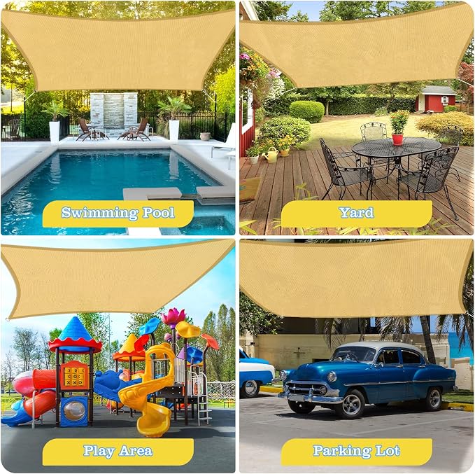 HappyTrends Sun Shade Sail, UV Protection Beach Shade Canopy Wind Sail | Heavy - Image 7