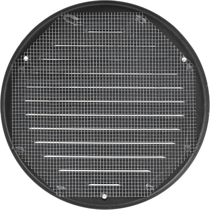 Round Ventilation Grille / 6'' Inch Inside Measurement/Black Metal Air Vent Louver - Inside/Outside use - / 7.25" Inch Outer Measurement