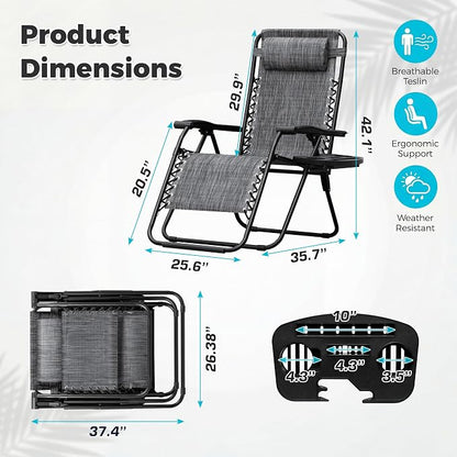 Homall Zero Gravity Chair Patio Folding Lawn Lounge Reclining Chair | - Image 3