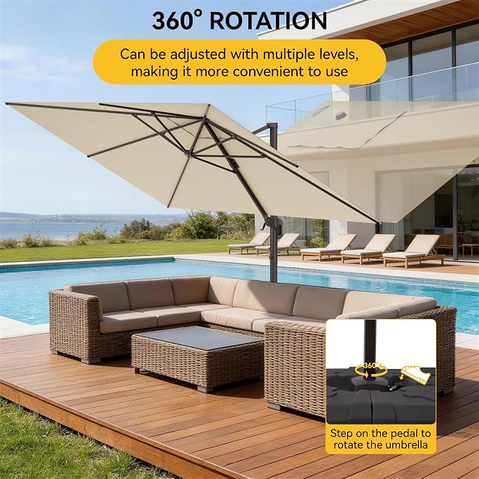 9x12 FT Cantilever Patio Umbrella - Image 5