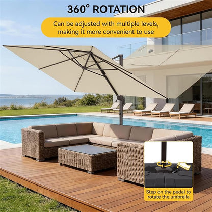 9x12 FT Cantilever Patio Umbrella - Image 6