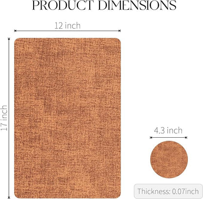 MOSAYT Placemats Set of 8, Heat Resistant Vinyl Place Mats with Coasters, Wipeable Washable 100% Waterproof Oil Proof Faux Leather Table Mats for Kitchen Dining Party Outdoor, 12" x 17", Orange