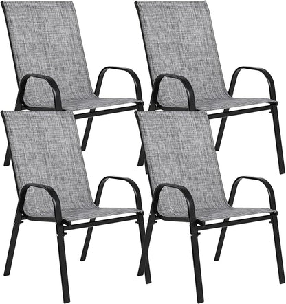 Patio Chairs Set of 4, Breathable Textilene, Weatherproof Frame, Quick Setup - Image 7